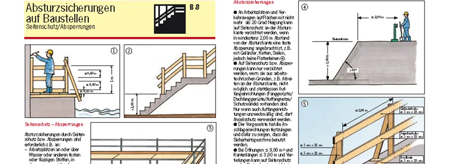 Absturzsicherung auf einer Baustelle als Teil der SiGe-Koordination